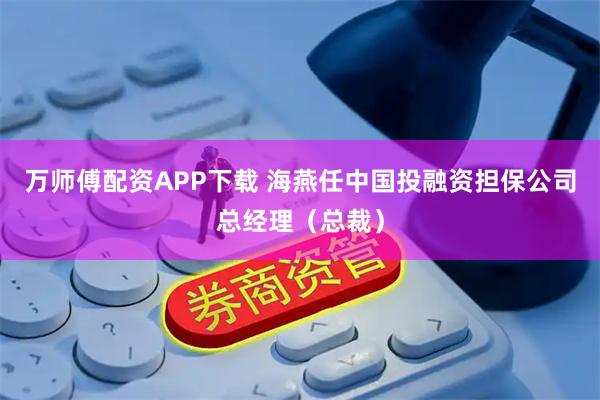 万师傅配资APP下载 海燕任中国投融资担保公司总经理（总裁）